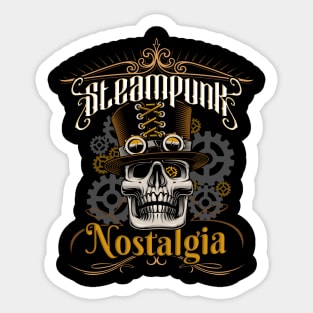 Steampunk Nostalgia Gentleman Skull Sticker